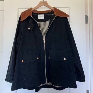 Black Jacket with Brown Collar